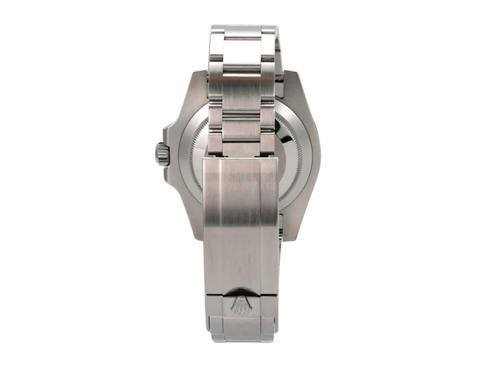 Rückansicht der Rolex Submariner Date 116610LN mit Edelstahlband und Oyster Sicherheitsfaltschließe.