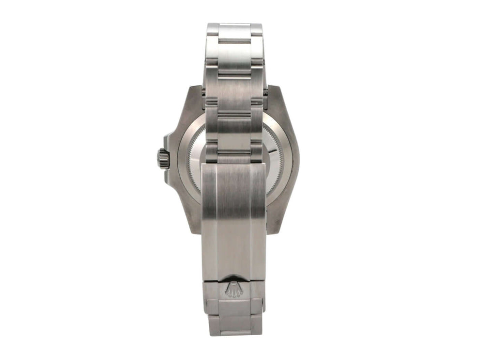 Rolex Submariner Date 116610LN Edelstahlarmband und Gehäuse von hinten, poliert und satiniert.