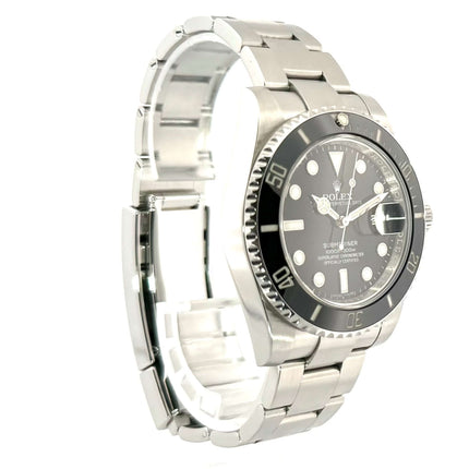 Rolex Submariner Date 116610LN Edelstahl Uhr mit schwarzer Keramik Lünette und Oysterband, poliert und satiniert, Seitenansicht