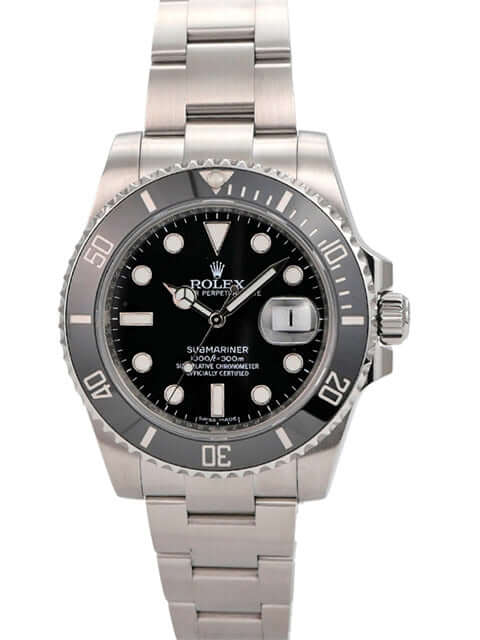 Rolex Submariner Date 116610LN Edelstahl mit schwarzem Zifferblatt und Keramikuhr einlage, poliertes Oyster Band.