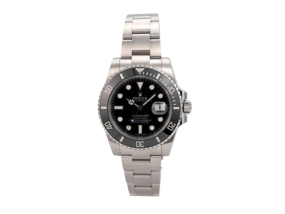 Rolex Submariner Date 116610LN, Edelstahl-Uhr mit schwarzem Zifferblatt und drehbarer Lünette, Ref. 116610LN