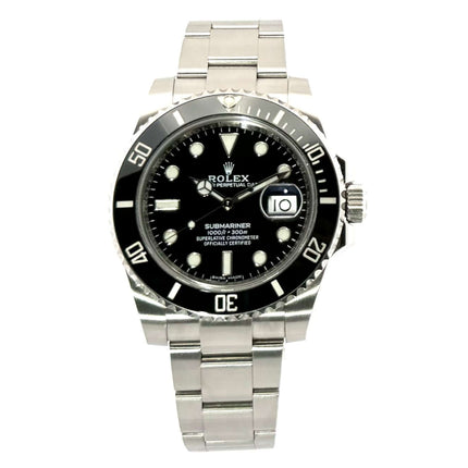 Rolex Submariner Date 116610LN Edelstahl Uhr mit schwarzem Zifferblatt und Keramik-Lünette, 2019 Modell, 40 mm Gehäusedurchmesser