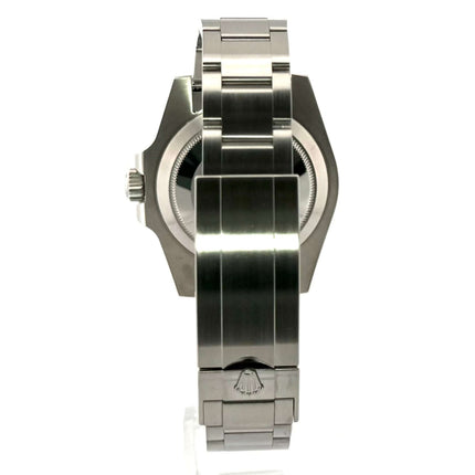 Rückansicht des Rolex Submariner Date 116610LN, Edelstahlgehäuse und Oyster Edelstahlband mit Sicherheitsfaltschließe