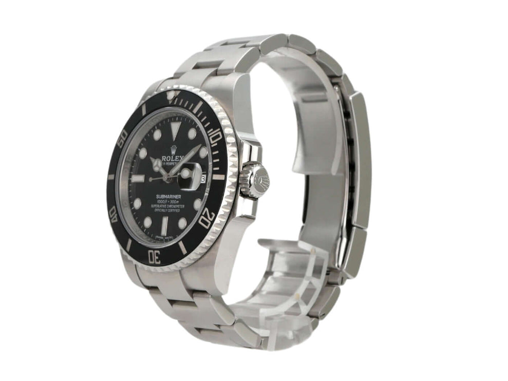 Rolex Submariner Date 116610LN Edelstahl mit schwarzem Zifferblatt und Oyster-Armband, Gehäusedurchmesser 40 mm.