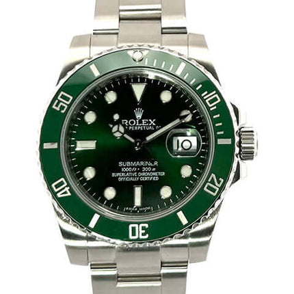 Rolex Submariner Date LV Ref. 116610LV aus Edelstahl mit grünem Zifferblatt und Keramiklünette, Oysterband, 40 mm Gehäuse, 2010 G-Serie