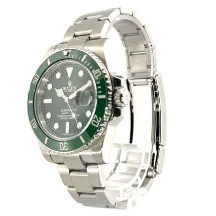 Rolex Submariner Date LV Ref. 116610LV aus Edelstahl mit grünem Zifferblatt und Keramik Lünette, G-Serie 2010, 40mm Gehäusedurchmesser.