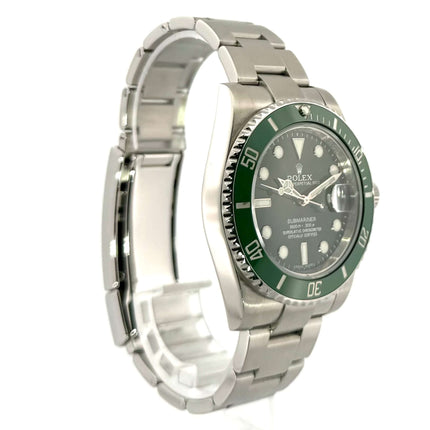 Luxus-Uhr Rolex Submariner Date LV 116610LV mit grünem Zifferblatt und Edelstahlarmband, polierte und satinierte Oberfläche