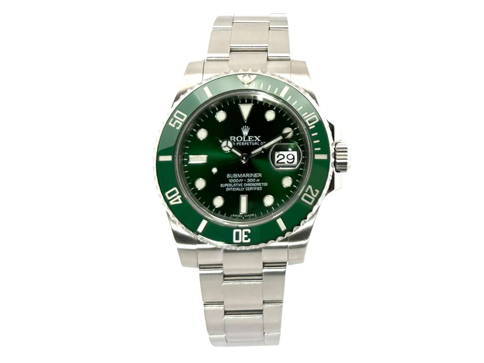 Rolex Submariner Date LV 116610LV Edelstahlgehäuse, grünes Zifferblatt, Keramik Lünette, Oyster Armband, automatik, 2014 Modell