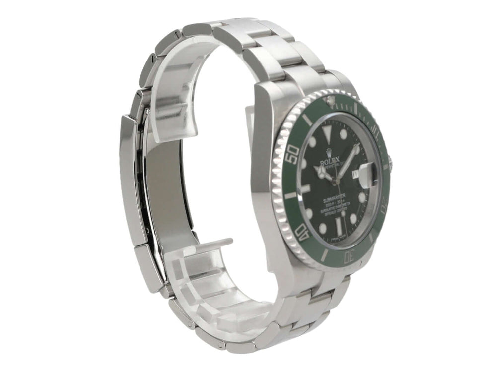 Rolex Submariner Date 116610LV, Edelstahl-Gehäuse, grünes Zifferblatt, Oyster-Band, Automatikwerk.