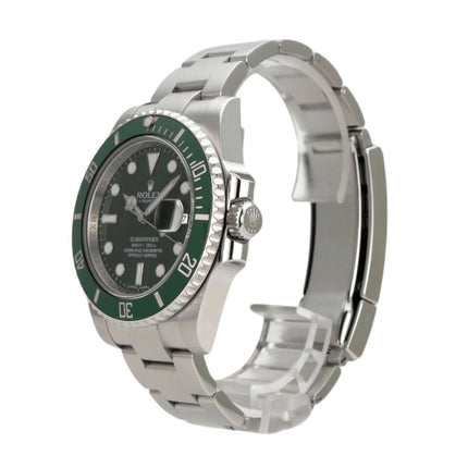 Rolex Submariner Date 116610LV mit grünem Zifferblatt und Edelstahlarmband, 40 mm Durchmesser, 2015 Modell.