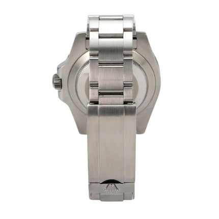 Rolex Submariner Date 116610LV Rückansicht mit Edelstahlarmband und Sicherheitsfaltschließe