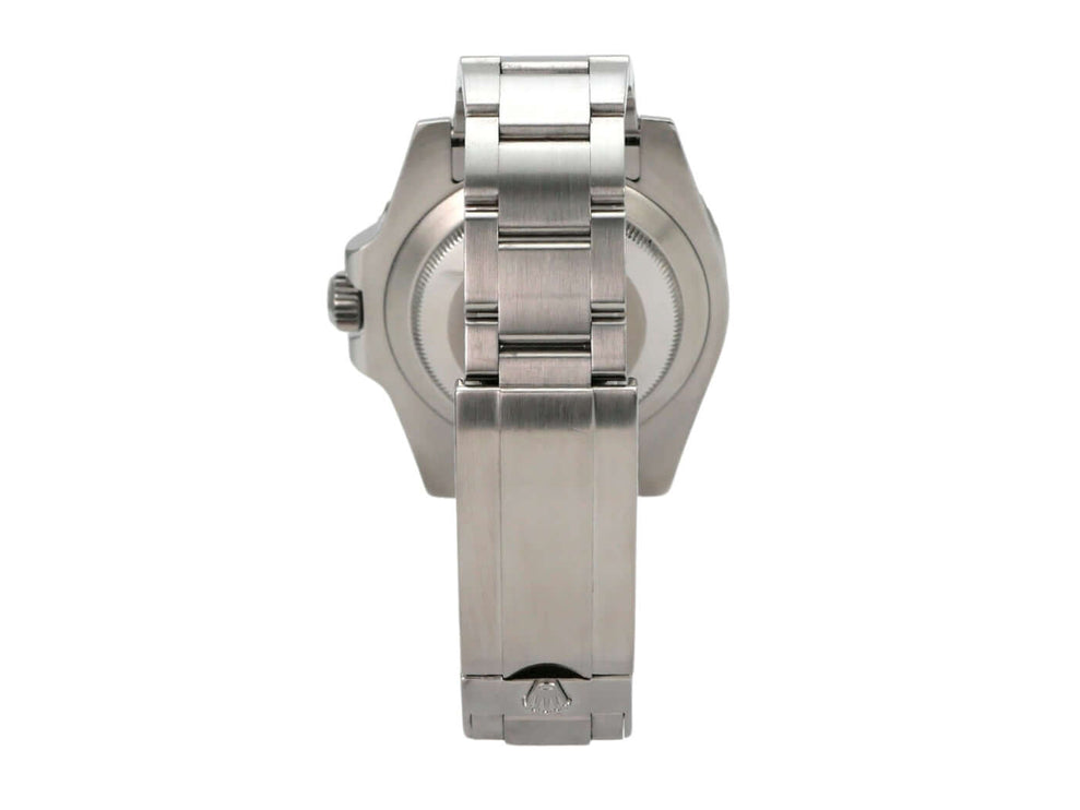 Rolex Submariner Date 116610LV Rückansicht mit Edelstahlarmband und Sicherheitsfaltschließe