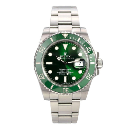 Rolex Submariner Date 116610LV in Edelstahl mit grünem Zifferblatt und grüner Keramik-Lünette