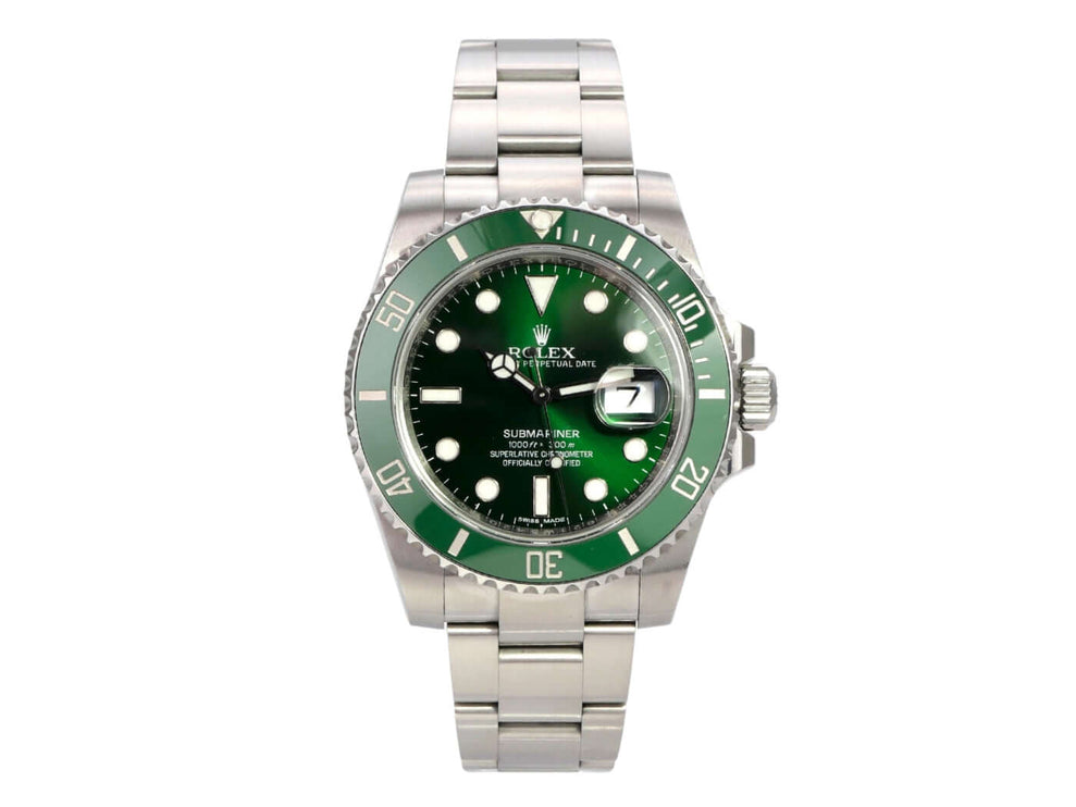 Rolex Submariner Date 116610LV in Edelstahl mit grünem Zifferblatt und grüner Keramik-Lünette