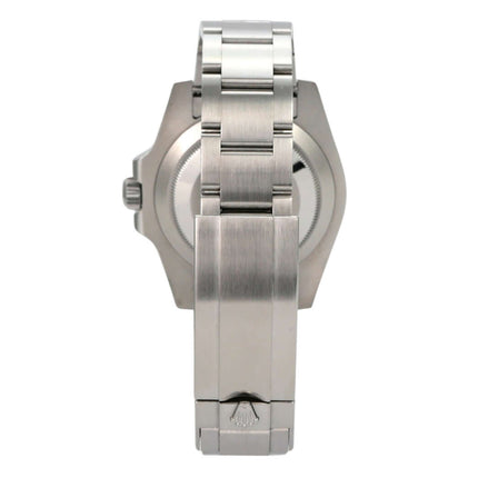 Rolex Submariner Date 116610LV Rückansicht mit Edelstahl-Gehäuse und Oyster-Armband.
