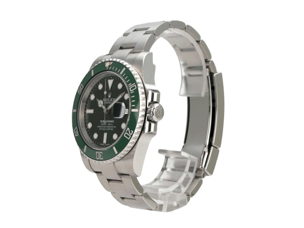 Rolex Submariner Date 116610LV, Edelstahl, grünes Zifferblatt, drehbare Lünette, Automatikwerk