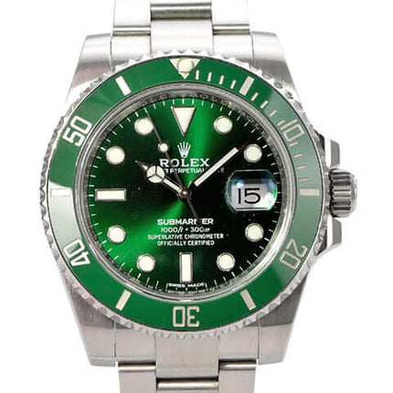 Rolex Submariner Date 116610LV mit grünem Zifferblatt, grüner Keramiklünette und Oyster-Edelstahlband
