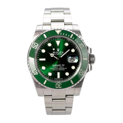 Rolex Submariner Date 116610LV mit grünem Zifferblatt und Keramik-Lünette, Edelstahlarmband