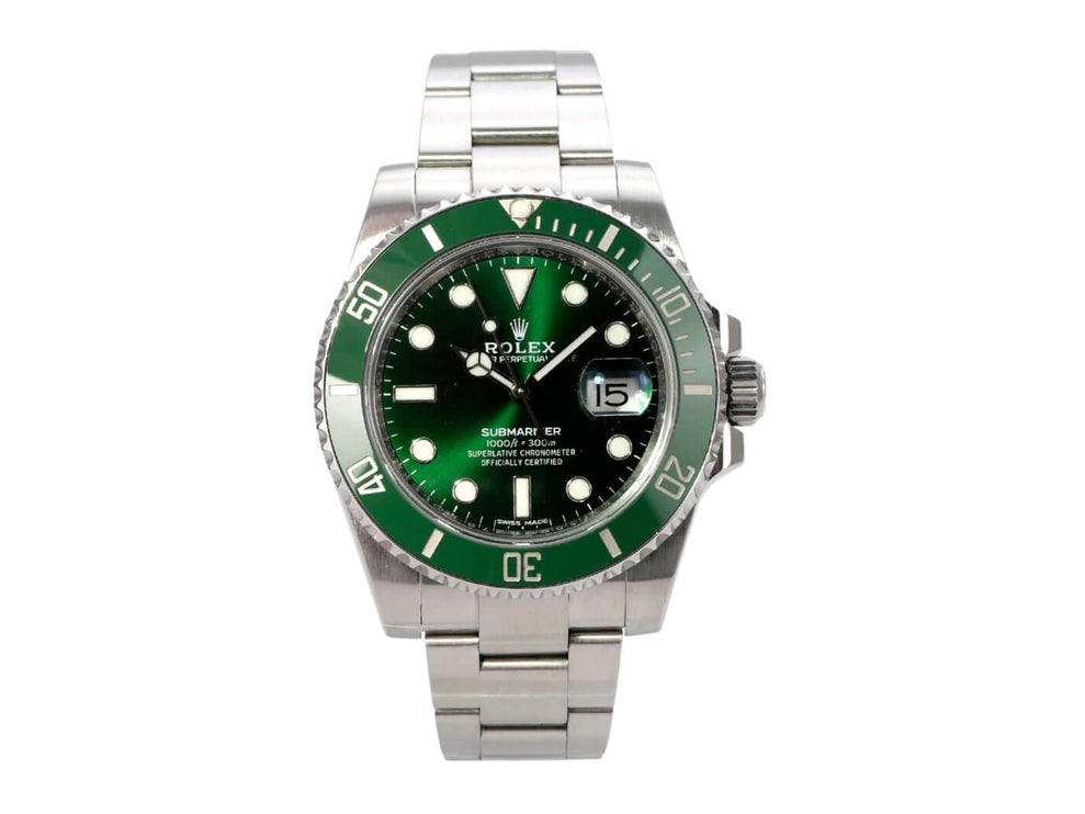 Rolex Submariner Date 116610LV mit grünem Zifferblatt und Keramik-Lünette, Edelstahlarmband
