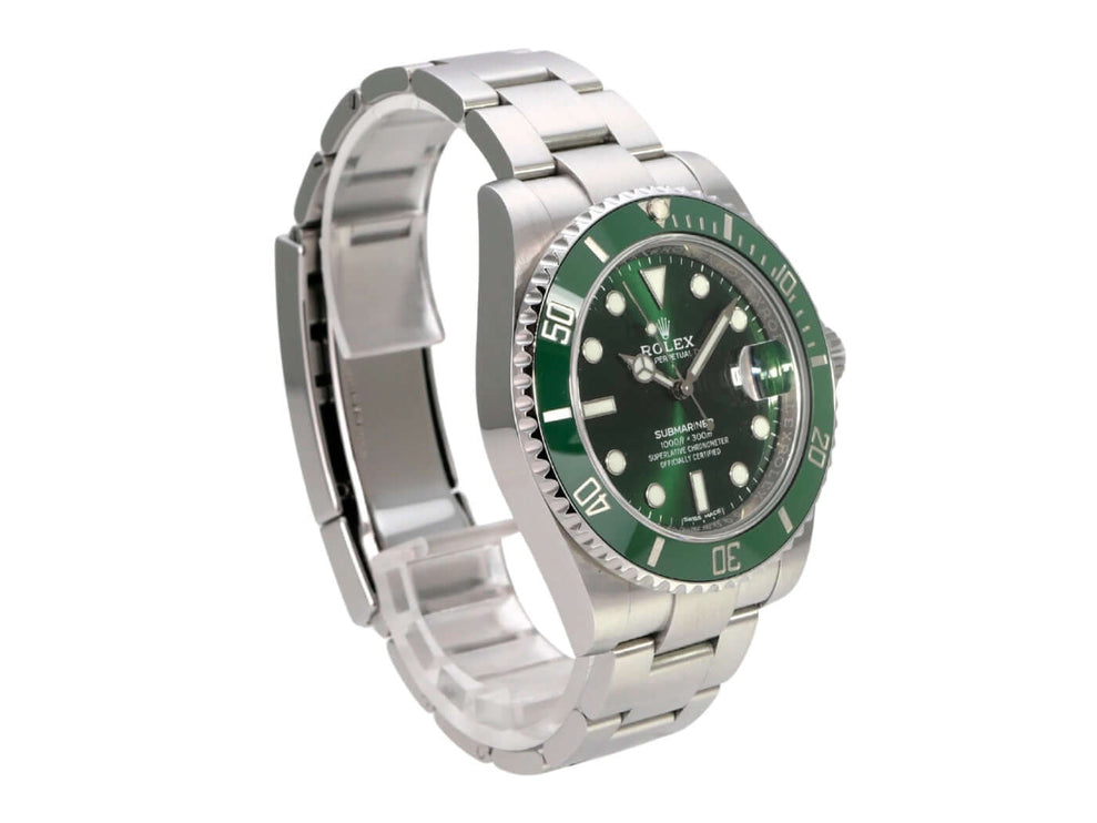 Rolex Submariner Date 116610LV aus Edelstahl mit grünem Zifferblatt, Keramik-Lünette und Oyster-Band