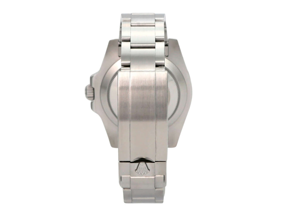 Rolex Submariner Date 116610LV aus Edelstahl mit Oyster-Band und Sicherheitsfaltschließe, Rückansicht
