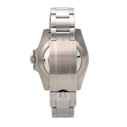 Rolex Submariner Date 116610LV Edelstahlgehäuse mit Oysterband und grüner Keramiklünette, Rückseite