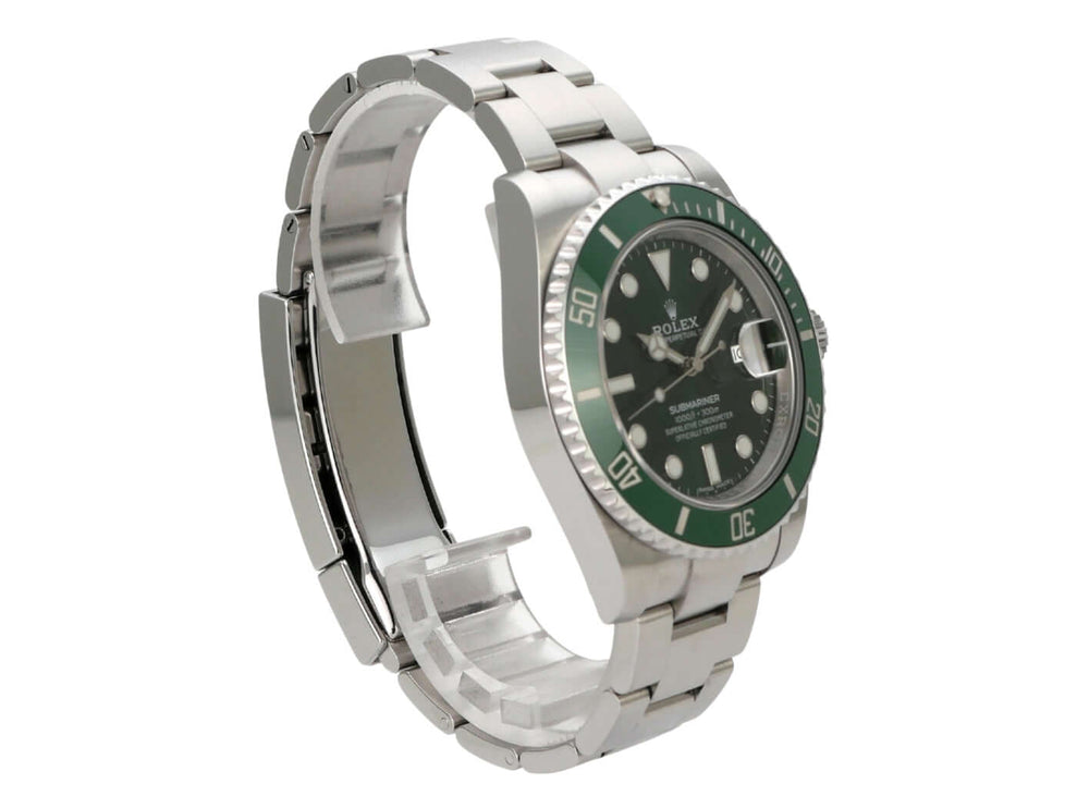 Rolex Submariner Date 116610LV in Edelstahl mit grünem Zifferblatt und Keramiklünette