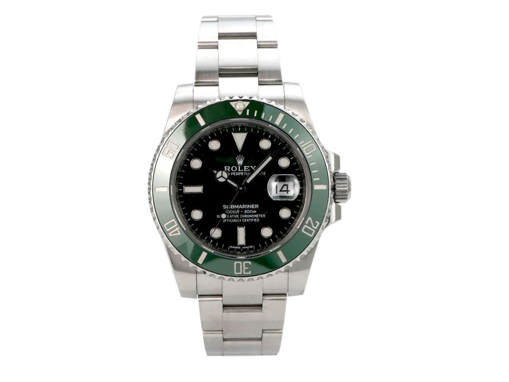 Rolex Submariner Date 116610LV mit grünem Zifferblatt, Edelstahlband und Keramik-Lünette