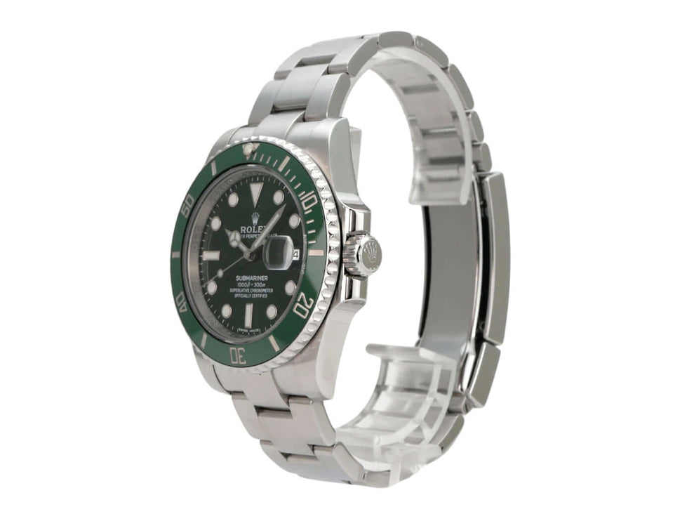 Rolex Submariner Date 116610LV mit grünem Zifferblatt und Keramik-Lünette, Edelstahl, Automatikwerk