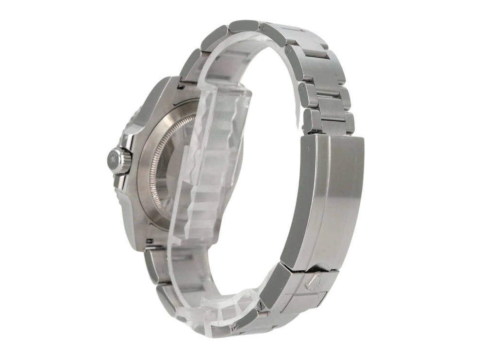 Rolex Submariner Date 116610LV aus Edelstahl mit grünem Zifferblatt und Oyster-Armband, Seitenansicht