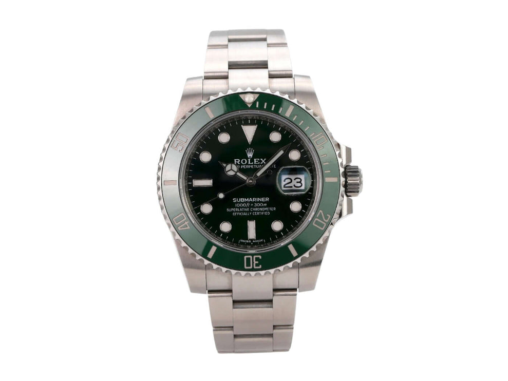 Rolex Submariner Date 116610LV mit grünem Zifferblatt und Edelstahlarmband, Ref. 2019.