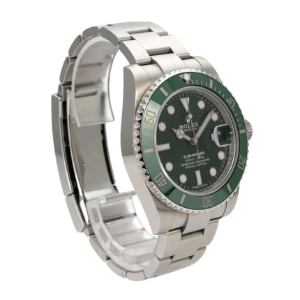 Rolex Submariner Date 116610LV mit grünem Zifferblatt und Edelstahlband, Referenz 116610LV, Modell aus 2019.