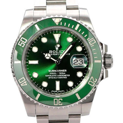 Rolex Submariner Date 116610LV grüne Taucheruhr aus Edelstahl mit Keramiklünette und Datumsanzeige