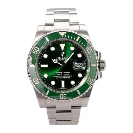 Rolex Submariner Date 116610LV mit grünem Zifferblatt und Keramiklünette, Edelstahlarmband, Luxusuhr