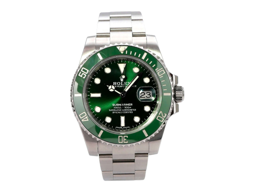 Rolex Submariner Date 116610LV mit grünem Zifferblatt und Keramiklünette, Edelstahlarmband, Luxusuhr