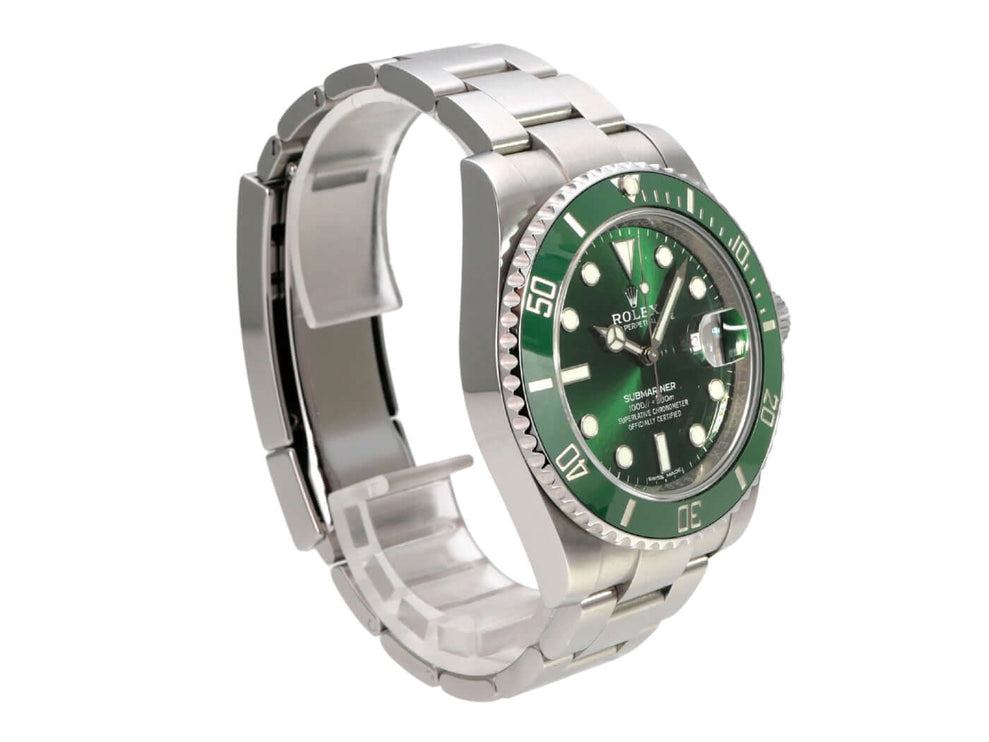 Rolex Submariner Date 116610LV mit grünem Zifferblatt und Edelstahlband, Luxusuhr