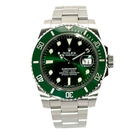 Rolex Submariner Date LV Ref. 116610LV Edelstahlgehäuse, grünes Zifferblatt, Keramik Lünette, Oyster Edelstahlband, 2019 Modell.