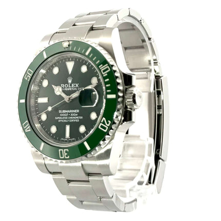 Rolex Submariner Date LV 116610LV Edelstahlgehäuse mit grüner Keramiklünette und grünem Zifferblatt, Oyster Edelstahlband, Automatikwerk