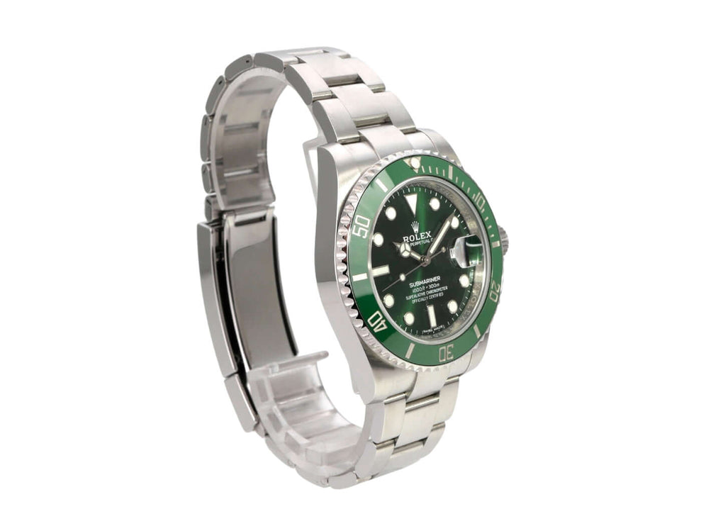 Rolex Submariner Date 116610LV in Edelstahl mit grünem Zifferblatt und Keramik-Lünette