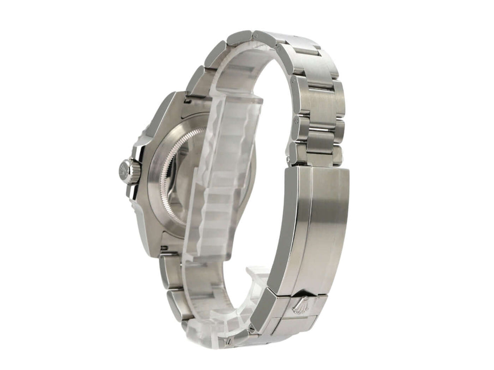 Rolex Submariner Date 116610LV seitliche Ansicht des Gehäuses und Armbands aus Edelstahl