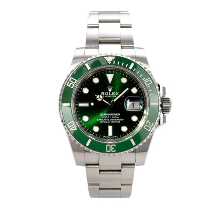 Rolex Submariner Date 116610LV mit grünem Zifferblatt, Edelstahlgehäuse und Oyster-Armband