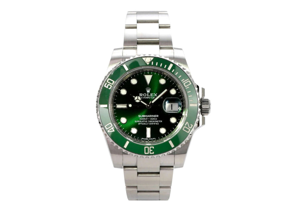 Rolex Submariner Date 116610LV mit grünem Zifferblatt, Edelstahlgehäuse und Oyster-Armband