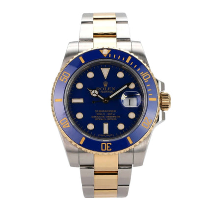 Rolex Submariner Date 116613LB Edelstahl Gelbgold Uhr mit blauer Keramik-Lünette und Edelstahl-Armband