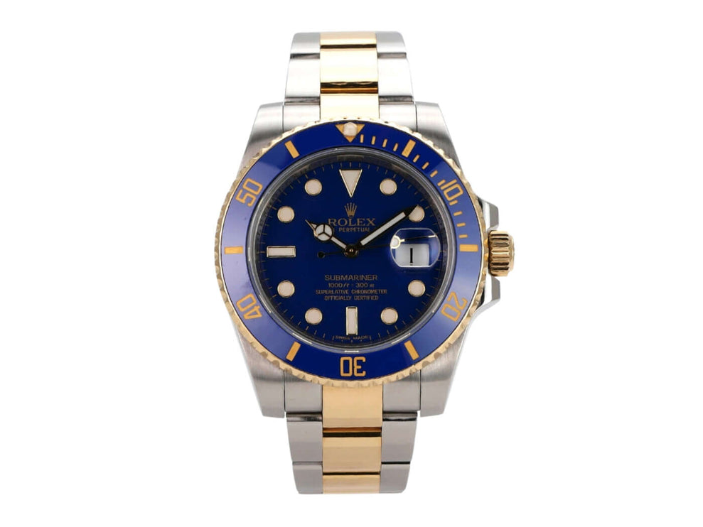 Rolex Submariner Date 116613LB Edelstahl Gelbgold Uhr mit blauer Keramik-Lünette und Edelstahl-Armband