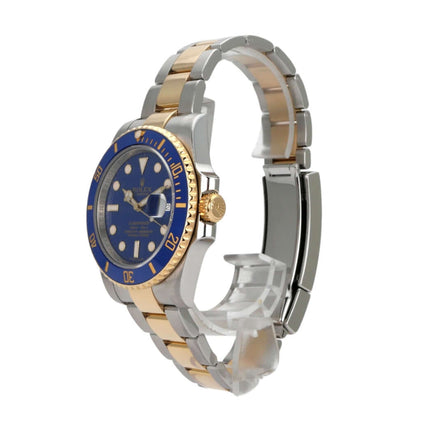 Rolex Submariner Date 116613LB Edelstahl Gelbgold mit blauem Zifferblatt und drehbarer Lünette aus 18 kt Gelbgold.