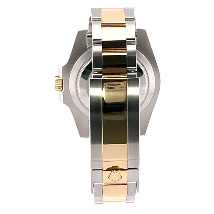 Rückseite Rolex Submariner Date 116613LB aus Edelstahl und Gelbgold mit poliertem Armband, LC100 Modell 2016