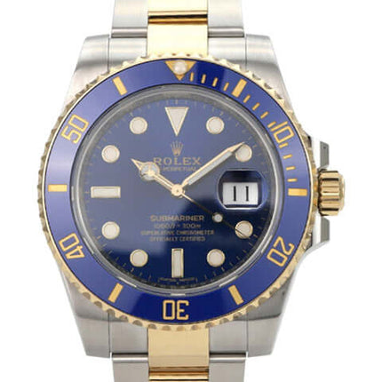 Rolex Submariner Date 116613LB Edelstahl Gelbgold mit blauem Zifferblatt, Keramiklünette und Datum