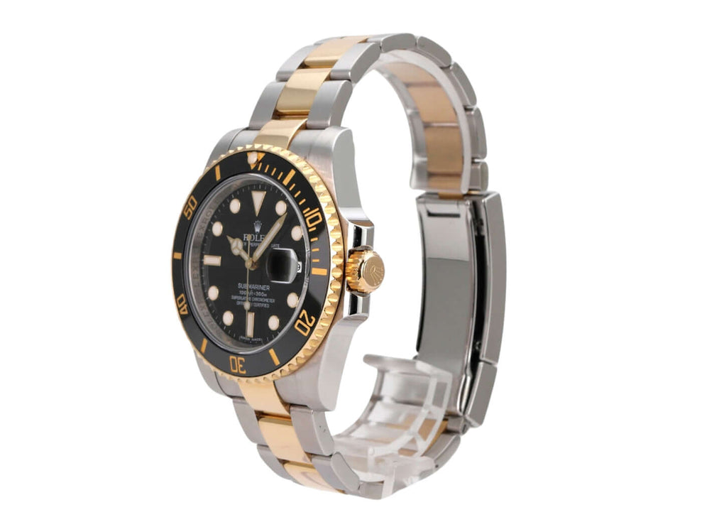 Rolex Submariner Date 116613LN aus Edelstahl und Gelbgold, schwarze Lünette, luxuriöse Herrenuhr