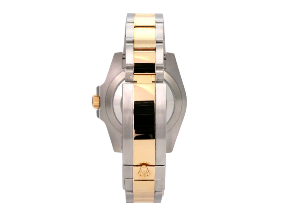 Rolex Submariner Date 116613LN aus Edelstahl und Gelbgold mit Oyster-Armband und Sicherheitsfaltschließe, Rückansicht