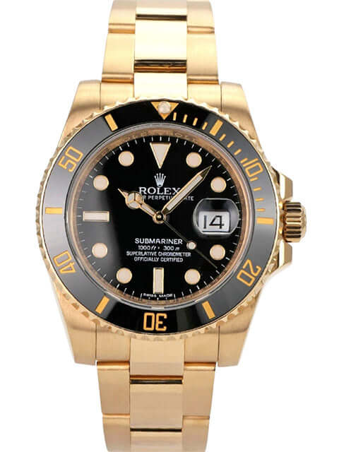 Rolex Submariner Date Gelbgold 116618LN mit schwarzem Zifferblatt und 18 Karat Gelbgold Gehäuse